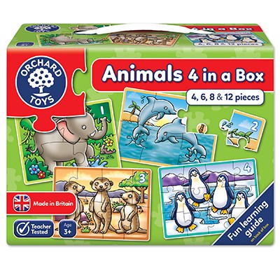 Orchard Toys - Animals four in a box Pusslespill